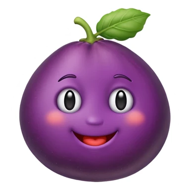 eggplant emoji halfway inserted into the peach emoji sticker