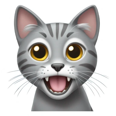 Grey cat yelling sticker