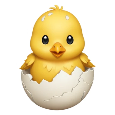 cartoon chick sitting inside a eggshell sticker