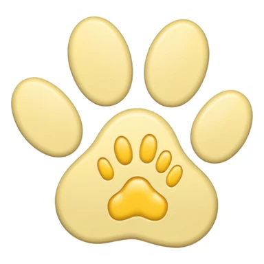 a pastel yellow pawprint sticker