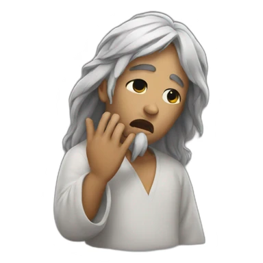 crying emoji who prays to the gods sticker