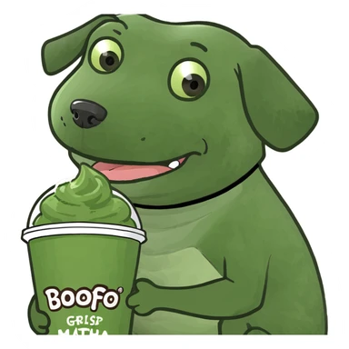 Dog carrying cute matcha sticker
