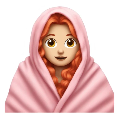 A white girl red hair in a pink blanket sticker