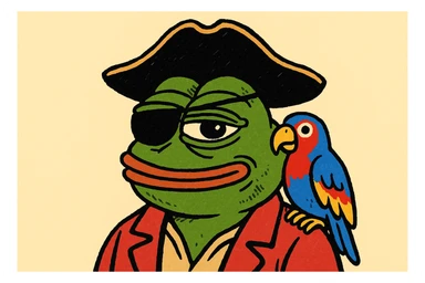pirate with eye patch and parrot sticker