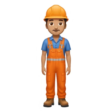 Indian male railway engineer orange overalls, boots  sticker