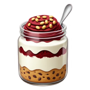 Haz un emoji de un tarro de galletas Red Velvet con pepitas de chocolate blanco sticker