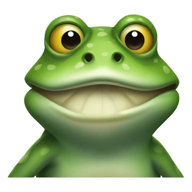 A frog with a malicious slile sticker