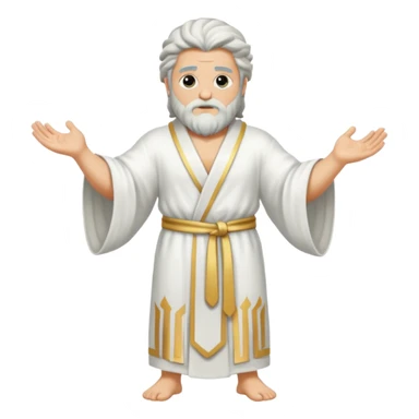 fullbody god zeus, handsdown, white robe sticker