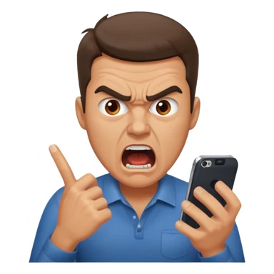 man, furious, yelling at smartphone sticker