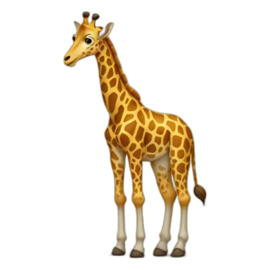 Une girafe sur un zèbre sticker
