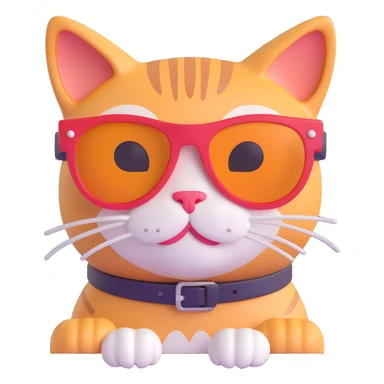 cat wearing sunglasses sticker