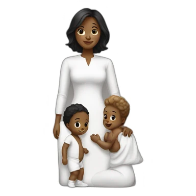 Homme noir femme blanche et bébé sticker