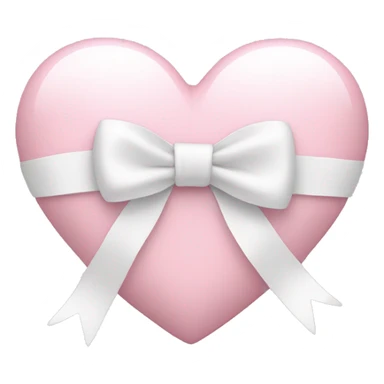 Light pink heart with white bow sticker