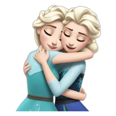 elsa hugs her sister anna sticker