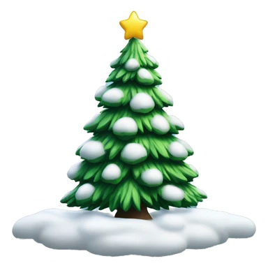 Christmas tree with snow on it sticker
