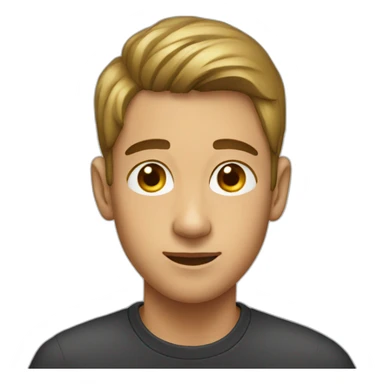 A young man wearing something in his ear sticker