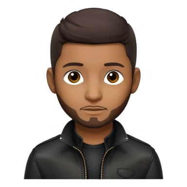 Usher with dark brown hair, black leather outfit sticker