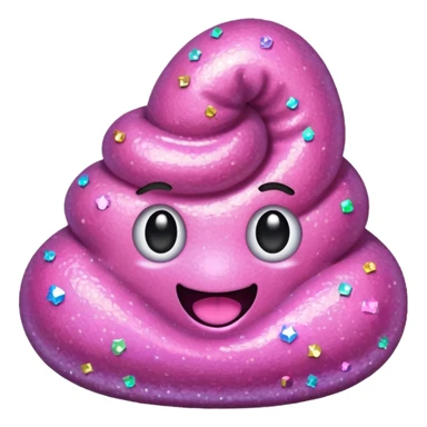 Pink sparkly poop  sticker