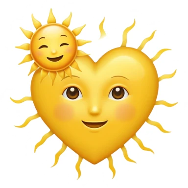 yellow heart with a sun motif sticker
