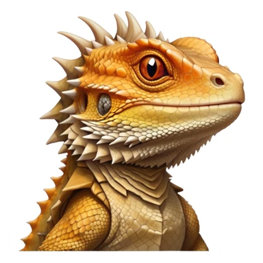 cinematic-noble-bearded-dragon-portrait-emoji,-poised-and-regal,-with-a-robust,-angular-build-and-a-textured,-scaled-hide-in-earthy-olive-and-sandy-tones,-a-prominent-spiky-'beard'-beneath-its-chin-and-a-keen,-alert-gaze,-simplified sticker