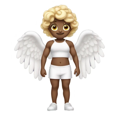 cute angel with halo and weights  sticker