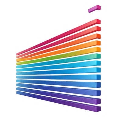 Horizontal multiple little bars merging into one big bar of data. sticker