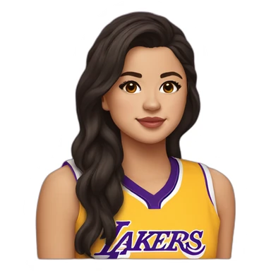 selena gomez wearing lakers jersey sticker