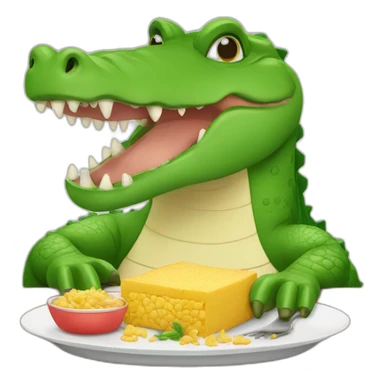 crocodile eating lunch sticker