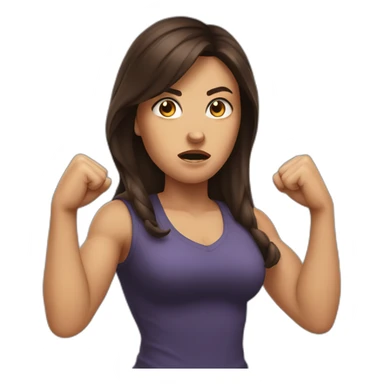 Angry brunette shaking her fist sticker