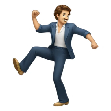 brown hair man dancing jive sticker