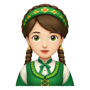 woman wearing traditional green bunad sticker