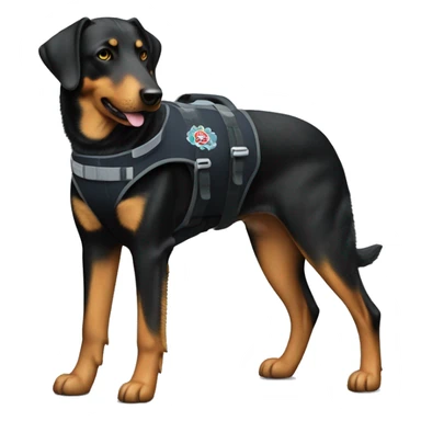 Beauceron dog full body wearing service dog vest  sticker