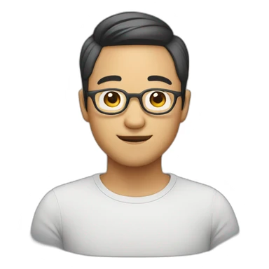 round faced asian male avatar with glasses and with light beard sticker