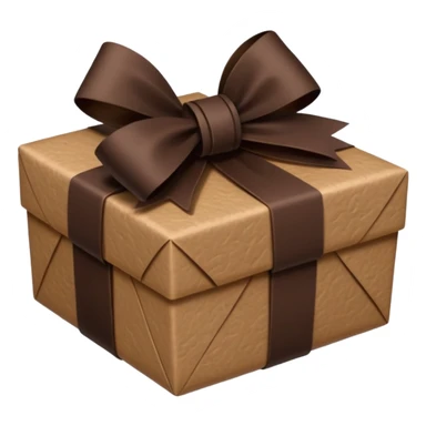 dark brown present with brown bow sticker