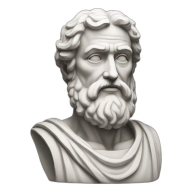 Stoic statue man with beard only with head sticker