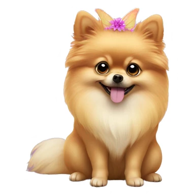 Pomeranian dressed as fairy sticker