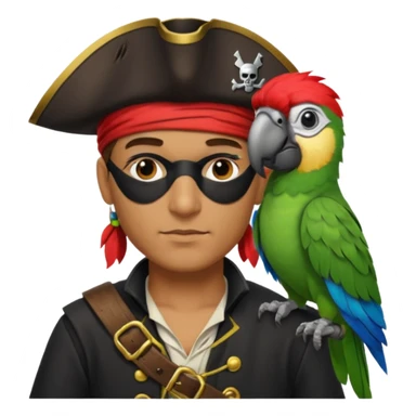 pirate and parrot sticker