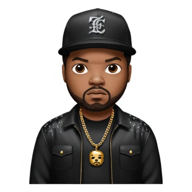 Ice Cube, Rapper with dark brown hair, black sequin outfit sticker