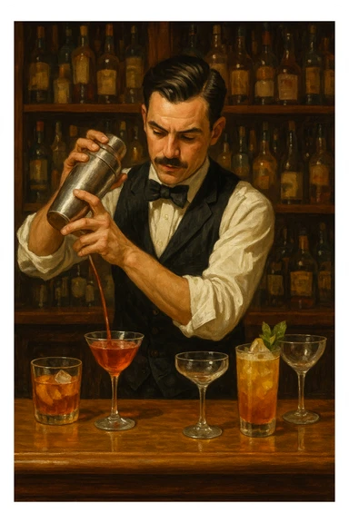 bartender mixing drinks sticker