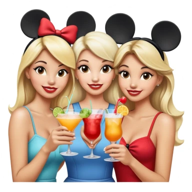 3 blonde Ladies having cocktails at Disney World sticker