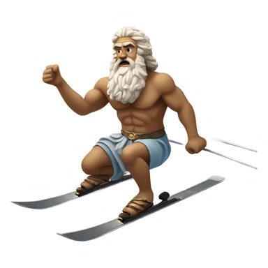 zeus greek god skiing in desert  sticker