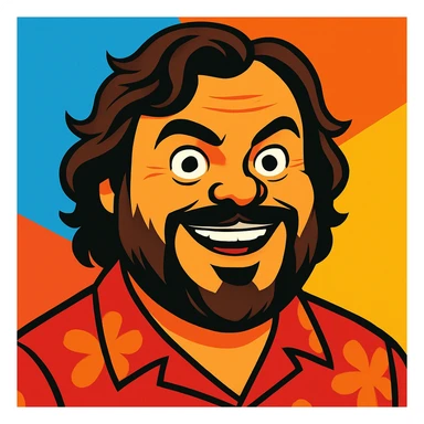 portrait of Jack Black in vibrant toon style sticker
