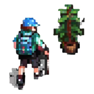 person hiking sticker