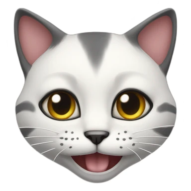 A cat is showing hear tooth.  Her tooth are withe and shining and the vat mood is very pokerface  sticker