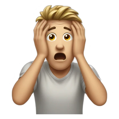 shocked guy hands on head sticker