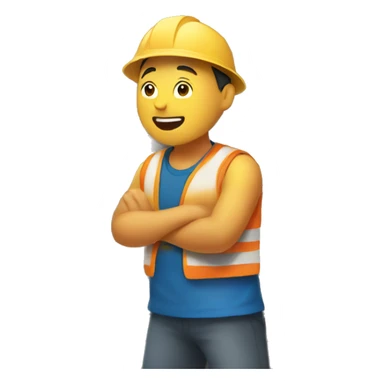 Chinese man building a wall  sticker