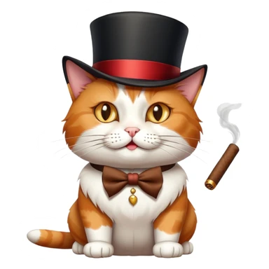 Cat with top hat and cigar  sticker