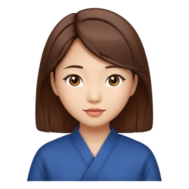 Asian girl with brown hair  sticker