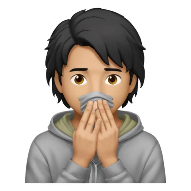 Moreno greñudo con capucha cuba la cara sticker