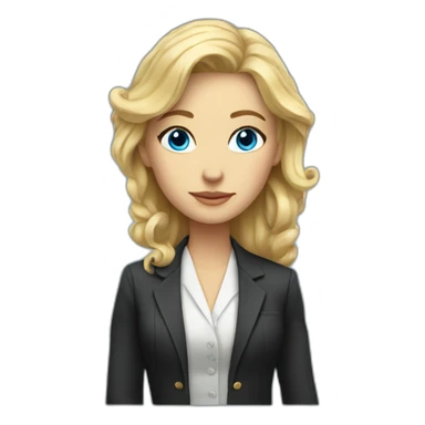 Blonde surfy haired female lawyer with blue eyes and perfect side profile sticker